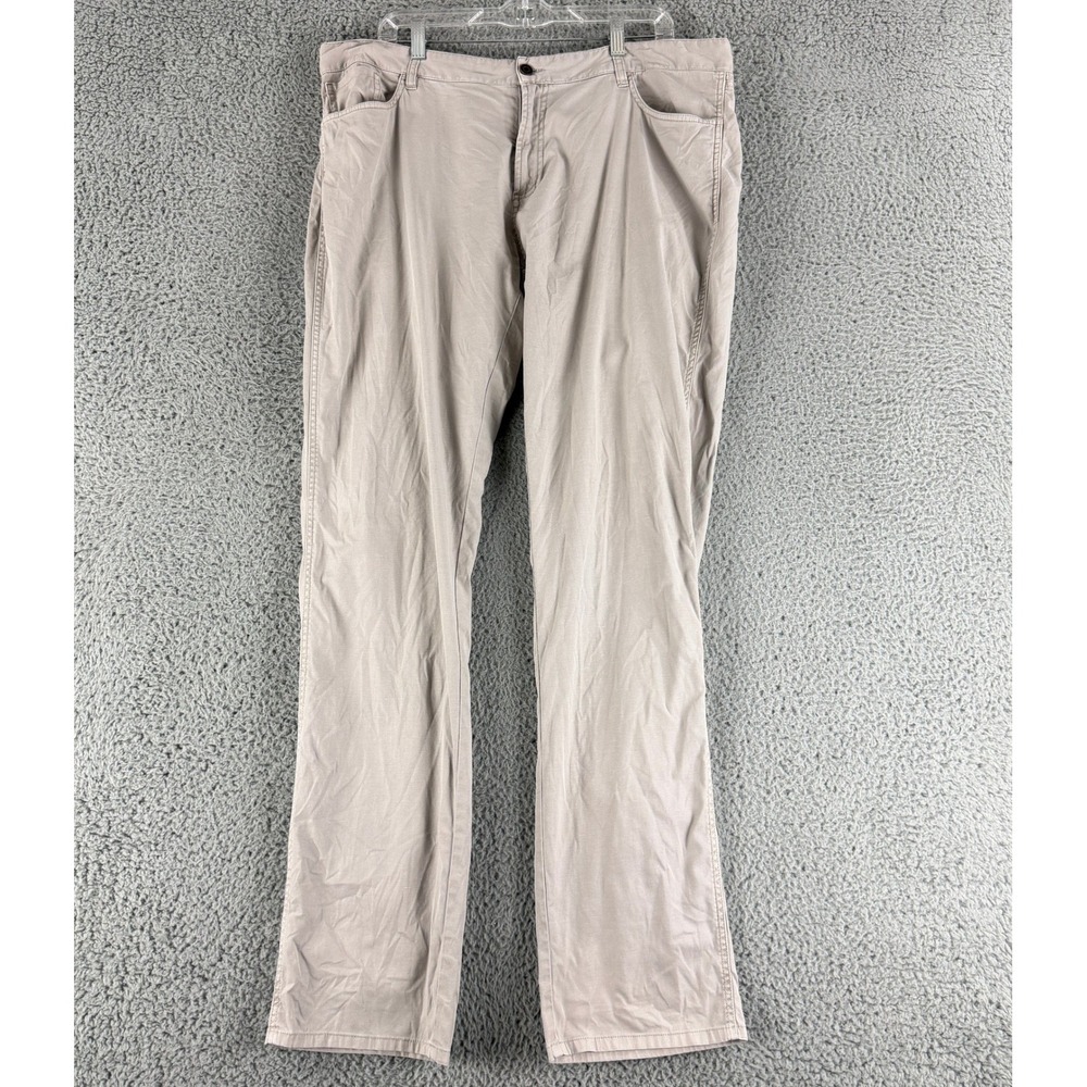 Faherty Chino Pants Mens 38 Tan Cotton Linen Blend Stretch Straight Leg Casual
